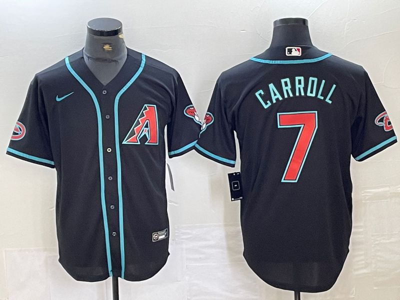 Men Arizona Diamondback #7 Carroll Black Game Nike 2024 MLB Jersey